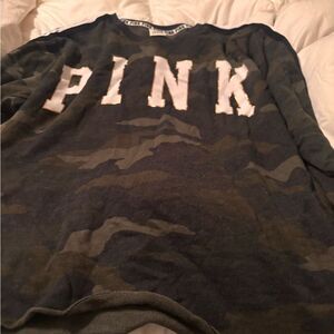 Victoria’s Secret Pink Logo Camouflage Sweatshirt